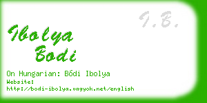 ibolya bodi business card